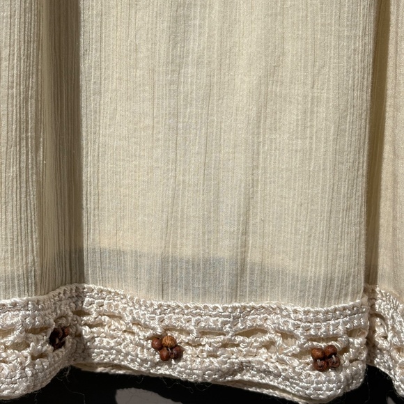 Split gauze crochet trim maxi skirt Cream Small - Picture 4 of 15